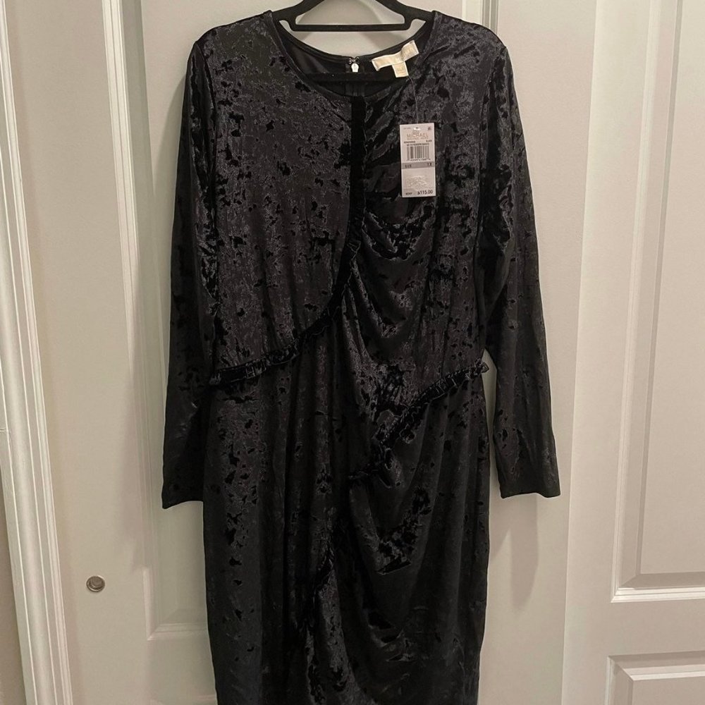 NWT Michael Kors LS black dress 1X